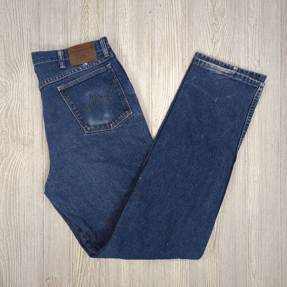 Vintage Wrangler Ruggedwear Men's Size 34x36 Blue Classic Straight Leg Jeans - Picture 9 of 9